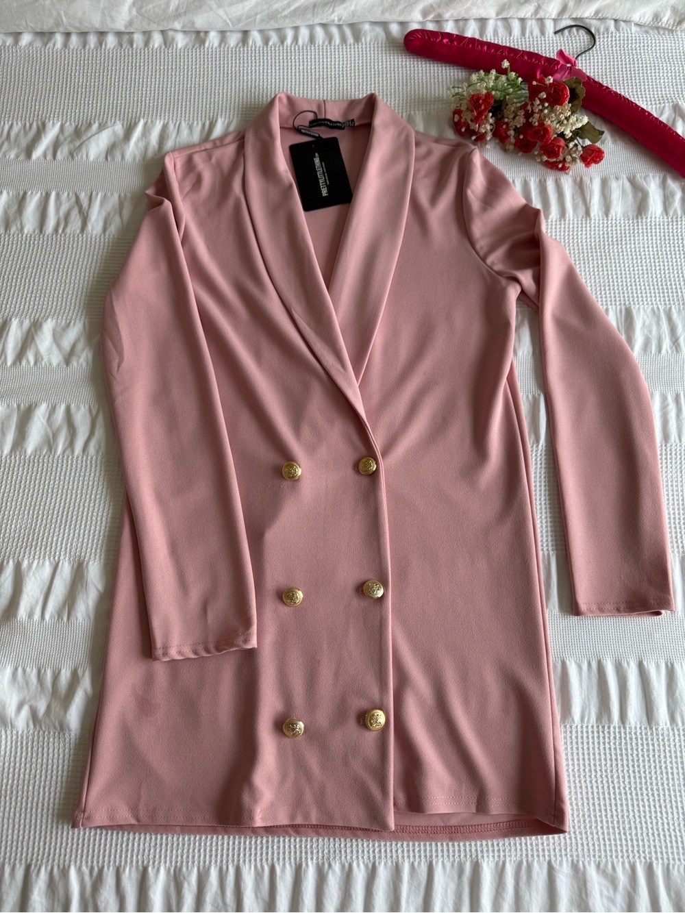 NWT PrettyLittleThing Dusky Pink Blazer Dress